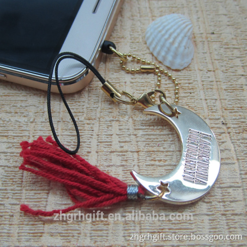 Hot Sale Golden Moblie Phone Strap Moon Cell Phone Charm